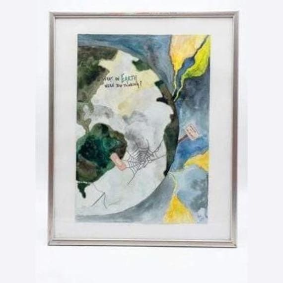 Original Signed Watercolor Painting (2019) – Environmental Surrealist Motif