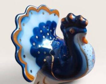 Vintage Lomonosov Porcelain Bird Figurine - Hand-Painted Ussr