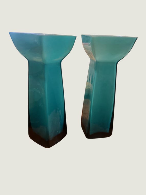 Set of Two Mid Century Modern Glass Vases
