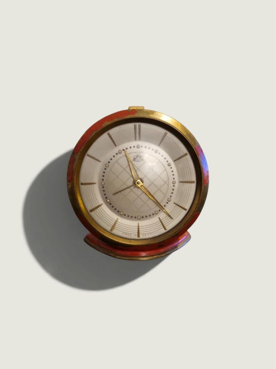 Vintage Umf Ruhla Mechanical Alarm Clock – Red Case