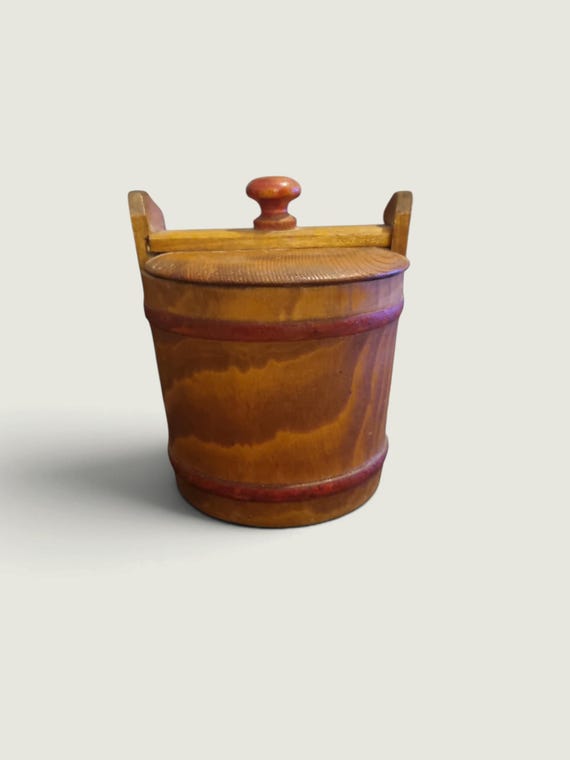 Vintage Handcrafted Wooden Kitchen Storage Container