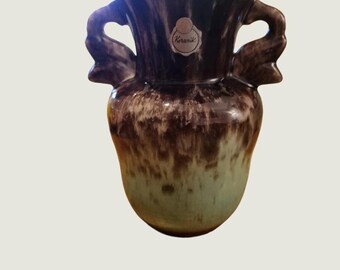Dekorative Vintage-Keramikvase mit Henkeln