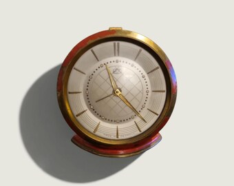 Vintage Umf Ruhla Mechanischer Wecker – Rotes Gehäuse