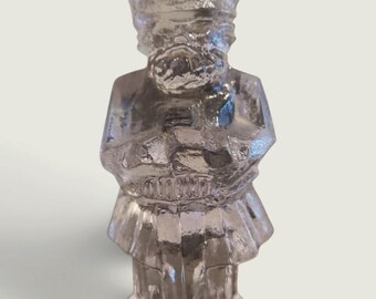 Vintage Pukeberg Glass Viking Figurine by Uno Westerberg – Swedish Art Glass, 15 cm