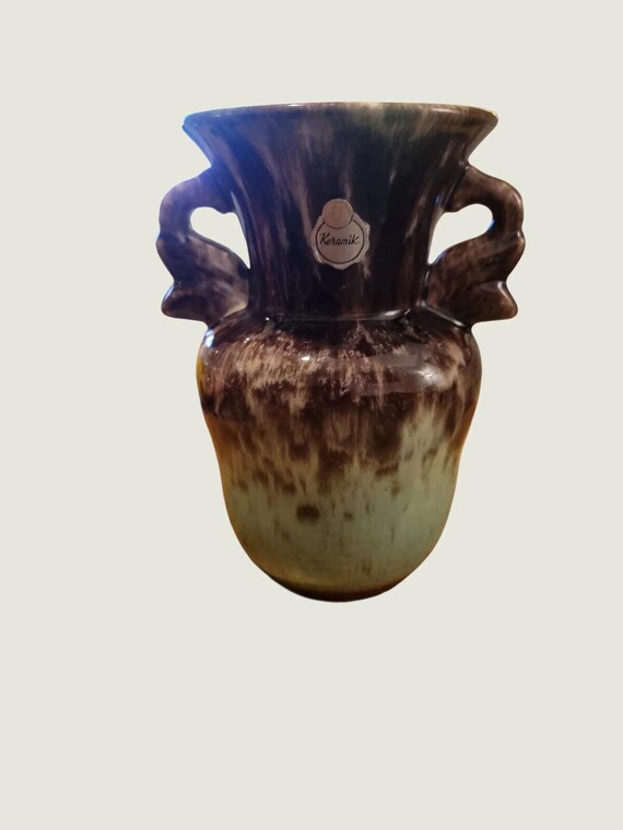 Vintage Decorative Ceramic Vase with Handles