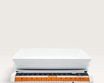 Vintage Eks Gunda Mechanical Kitchen Scale - Orange &Amp; White Swedish Design 1970S