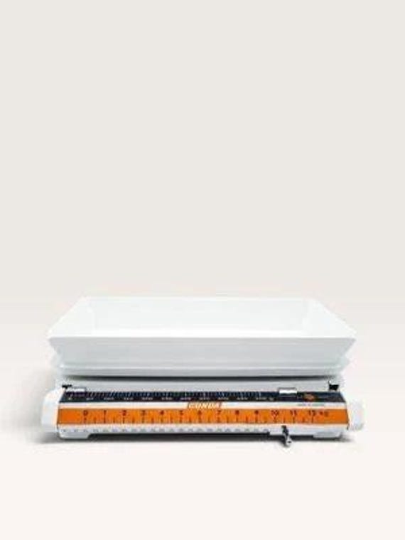 Vintage Eks Gunda Mechanical Kitchen Scale - Orange &Amp; White Swedish Design 1970S