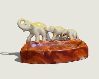Vintage Elephant Family Decorative Tray