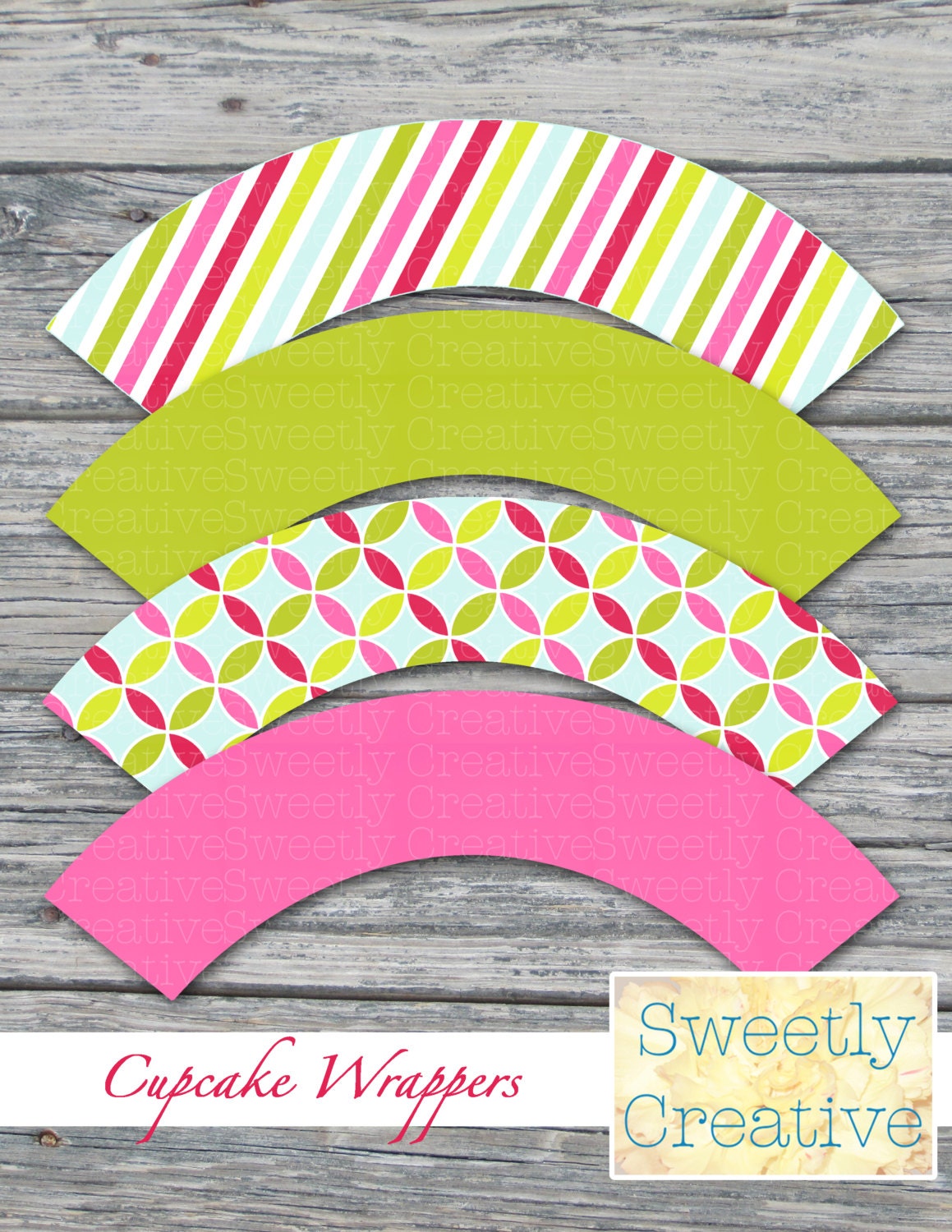 Printable Cupcake Wrappers with Patterns and Solids INSTANT | Etsy