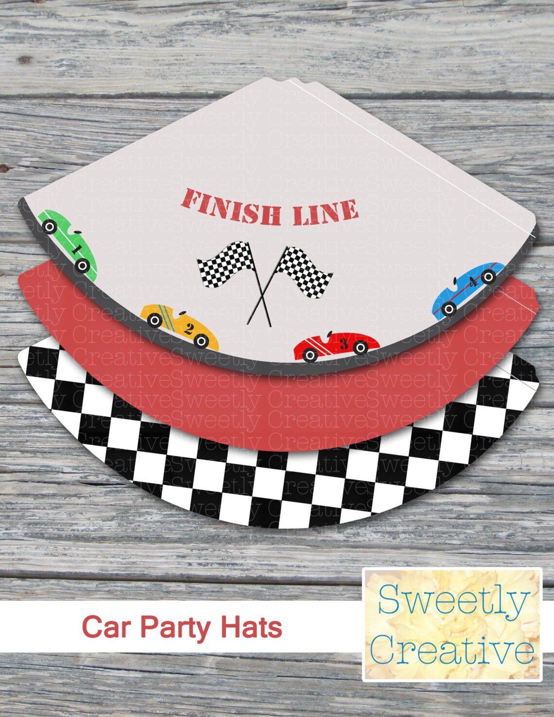 Printable Race Car Party Hats INSTANT DOWNLOAD Printable Etsy