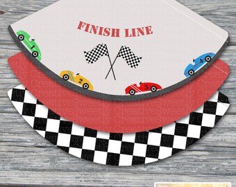 Printable Race Car Party Hats - INSTANT DOWNLOAD - Printable Digital File