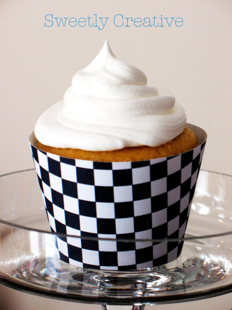 Race Car Party Cupcake Wrappers  INSTANT DOWNLOAD  Printable image 2