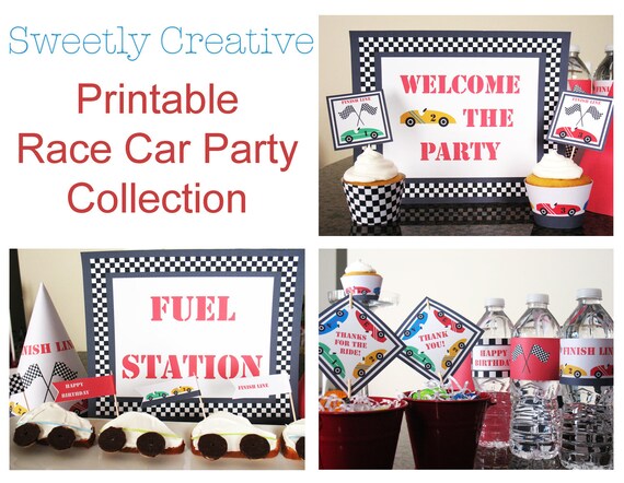Race Car Party Collection Printable Instant Download Etsy