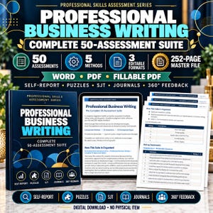 Professional business writing assessment & activities bundle, employee training plan templates, corporate employee learning and development.