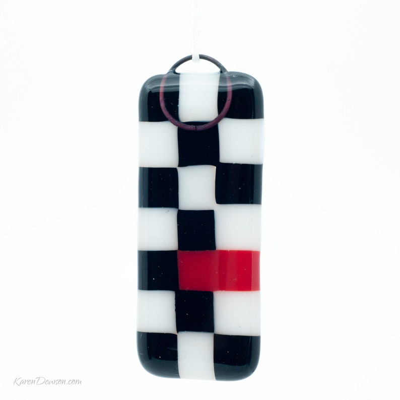 Black White and Red Checker Pattern Light Pull  One Off image 1