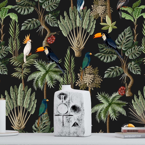 Removable Wallpaper Birds Etsy
