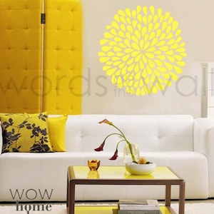 Vinyl Wall Decal Art - Extra large Rain Drop Flower 22.5" Diameter