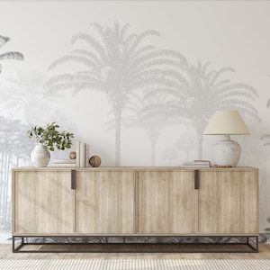 Removable Mural Wallpaper - Palm Grove. Tropical palm trees on the beach