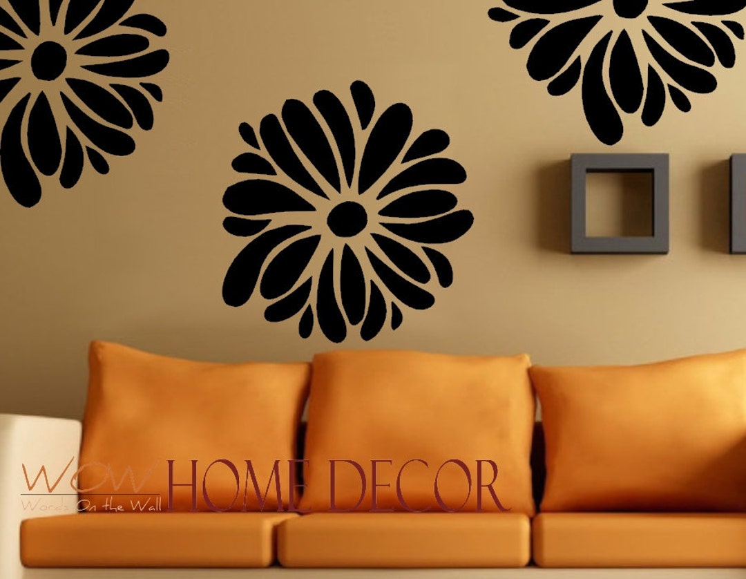 Vinyl Wall Decal Art Gerber Daisy Flower Pattern Etsy