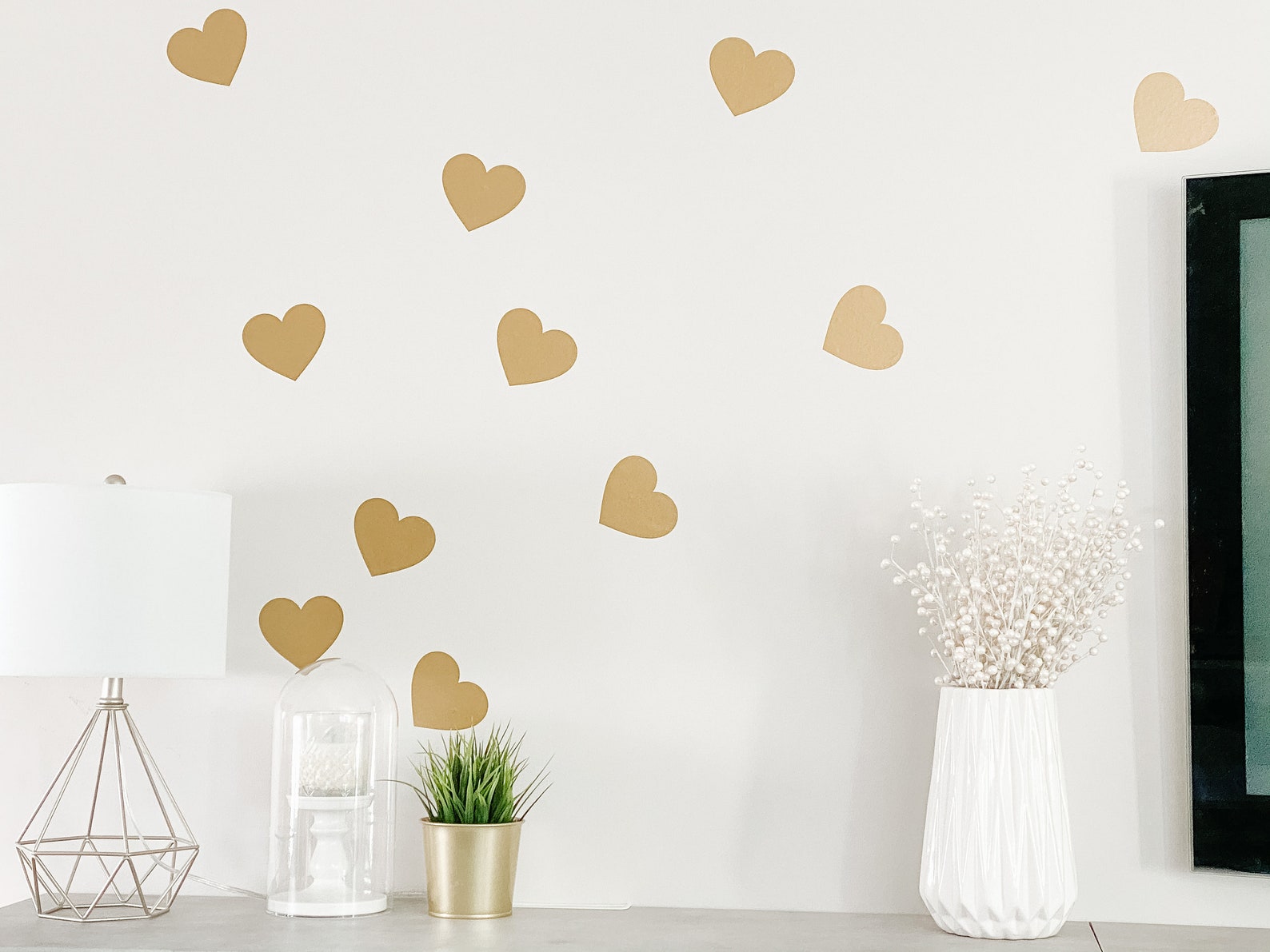 Set of 50 X 4 Inch Hearts. Vinyl Wall Art Decal. Geometric Wall Pattern ...