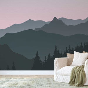 Landscape Wallpaper Mural Mountain Wall Covering Sticker Peel and Stick Removable PVC/Vinyl Material