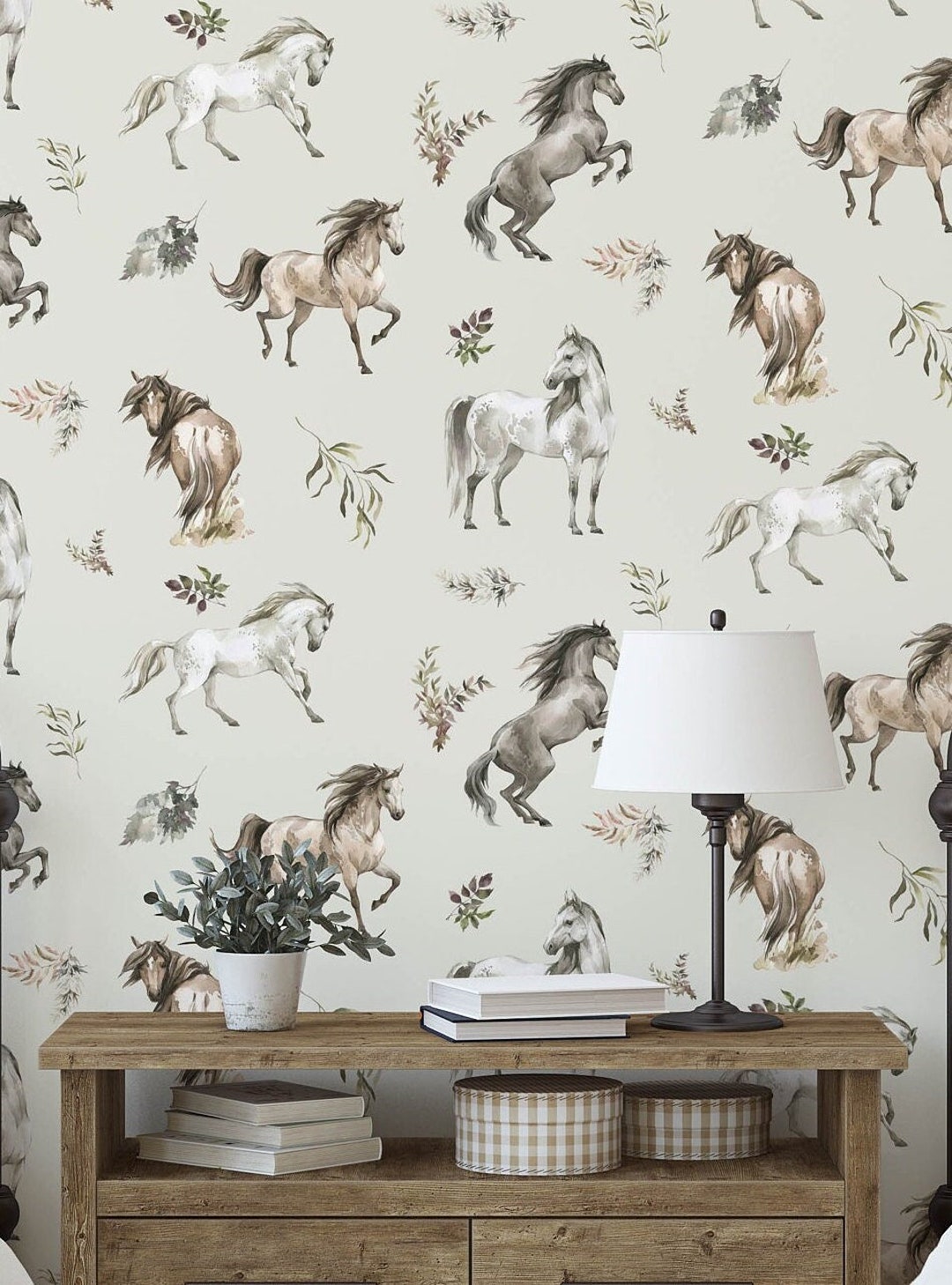 Wild and Free Horse Wallpaper. Removable Peel and Stick, Prepasted