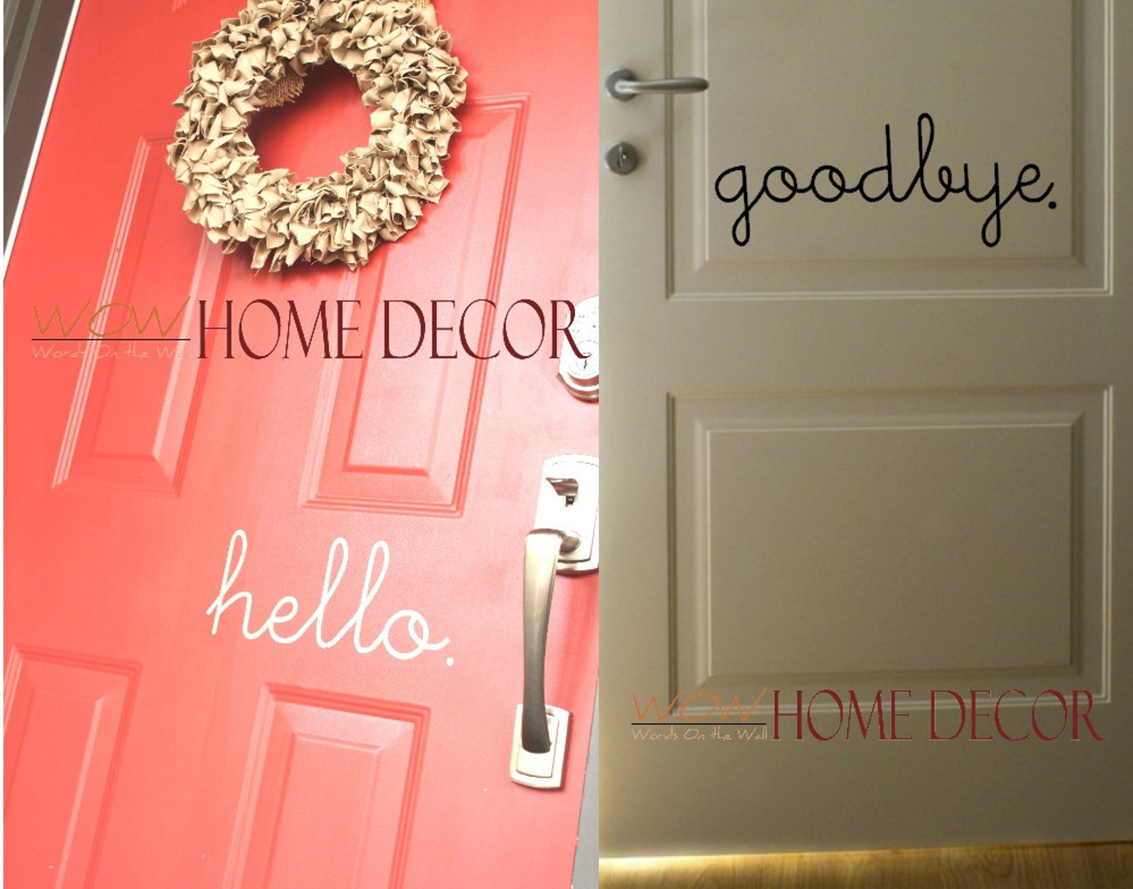 Vinyl Wall Decal Art Hello Vinyl front door sign. Goodbye Etsy