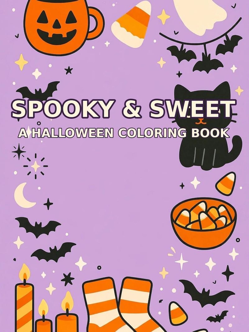 Halloween Coloring Book Printable | 20 Spooky Cute Coloring Pages for ...