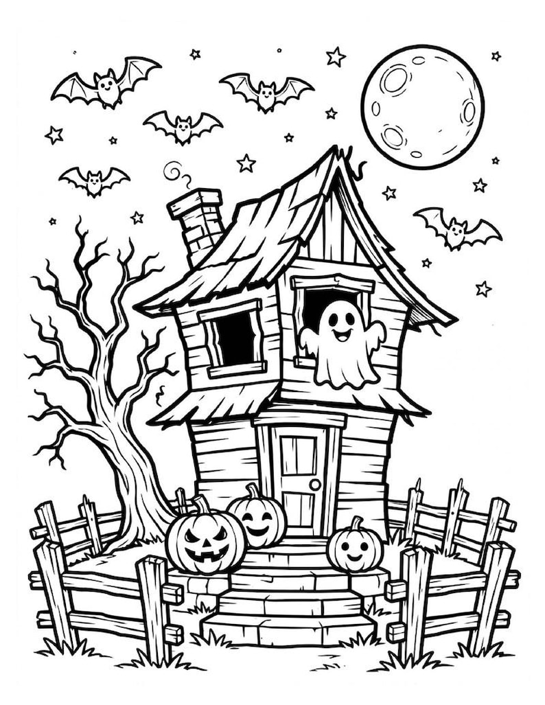 Halloween Coloring Book Printable | 20 Spooky Cute Coloring Pages for ...