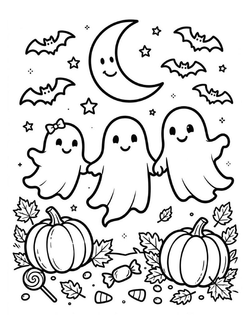 Halloween Coloring Book Printable | 20 Spooky Cute Coloring Pages for ...