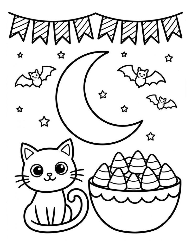 Halloween Coloring Book Printable | 20 Spooky Cute Coloring Pages for ...