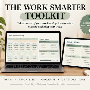 Zeitmanagement-Toolkit für Profis | Google Sheets Wochenplaner, 4-Ds-Prioritätenmatrix & Pomodoro-Fokus-Tracker
