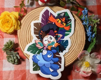 The sun and moon gang! sticker water resistant