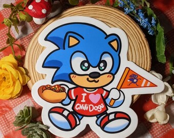 I love chili dogs! sticker water resistant