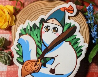 Water Resistant Brushbuggy Sticker: Whimsical Forest Creature Art