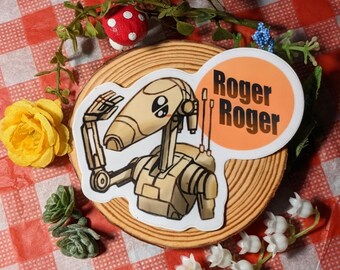 Roger Roger Lil guy sticker water resistant