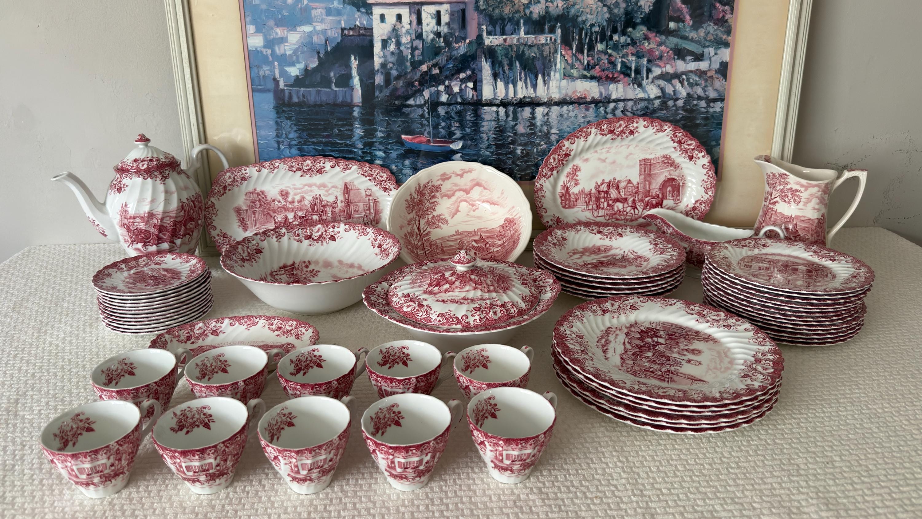 Johnson Bros Coaching Scene Red - Etsy
