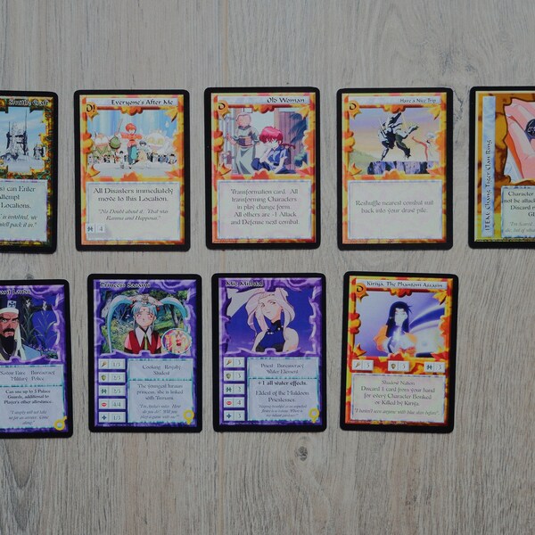 Jeu de cartes personnalisable Ani-Mayhem vintage 1995 - Pioneer & P Anime - Lot de 9 cartes