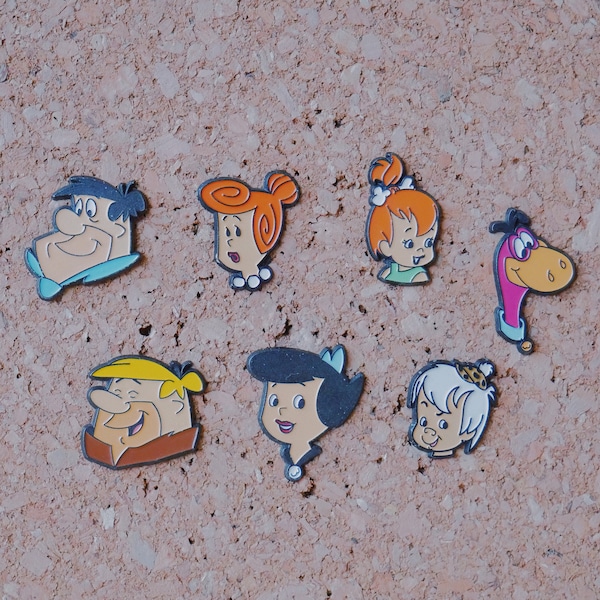 The Flintstones portraits vintage enamel pins - Authentic Hanna Barbera