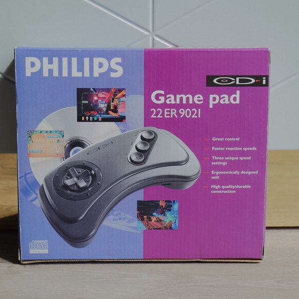 Manette de jeu Philips CD-i en très bon état - Complète dans son emballage d'origine avec manuel