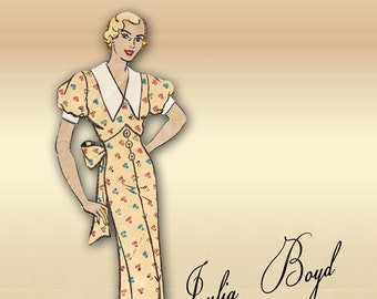 1930s Mail Order Sewing Pattern -  Julia Boyd 233 -  Art Deco Era Dress - Plus Size 20