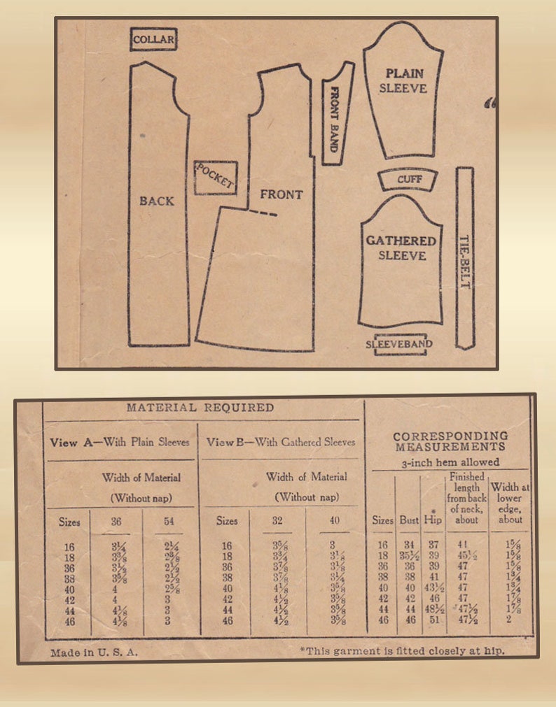 Original 1920s McCall 4622 Dress Pattern Slip On Flapper Chemise Style Bust 36.5