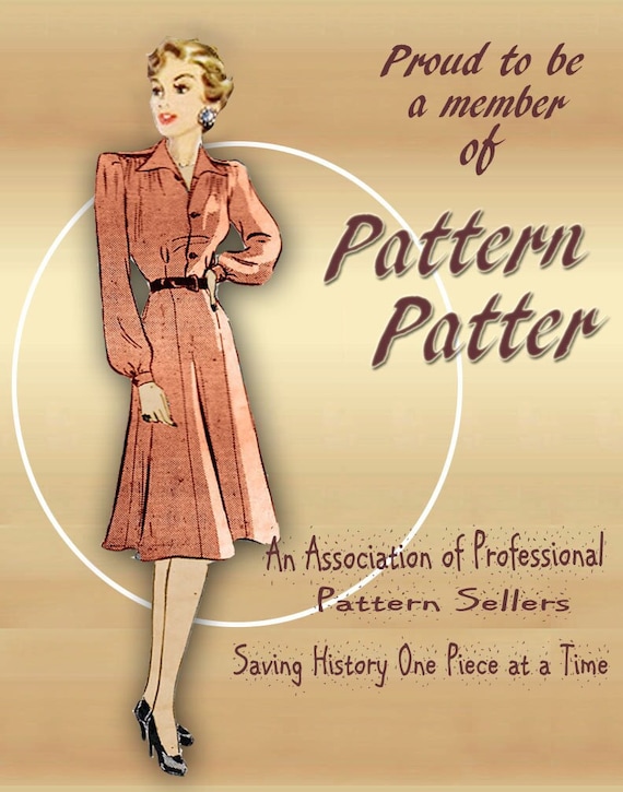 1940s Big Band Swing Era Shirtwaist Dress Pattern Embroidered