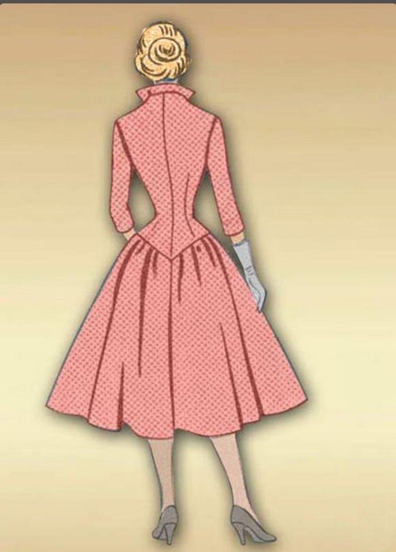1950s Marian Marten 9029 Dress Pattern: Full Skirt, Wing Collar - Etsy