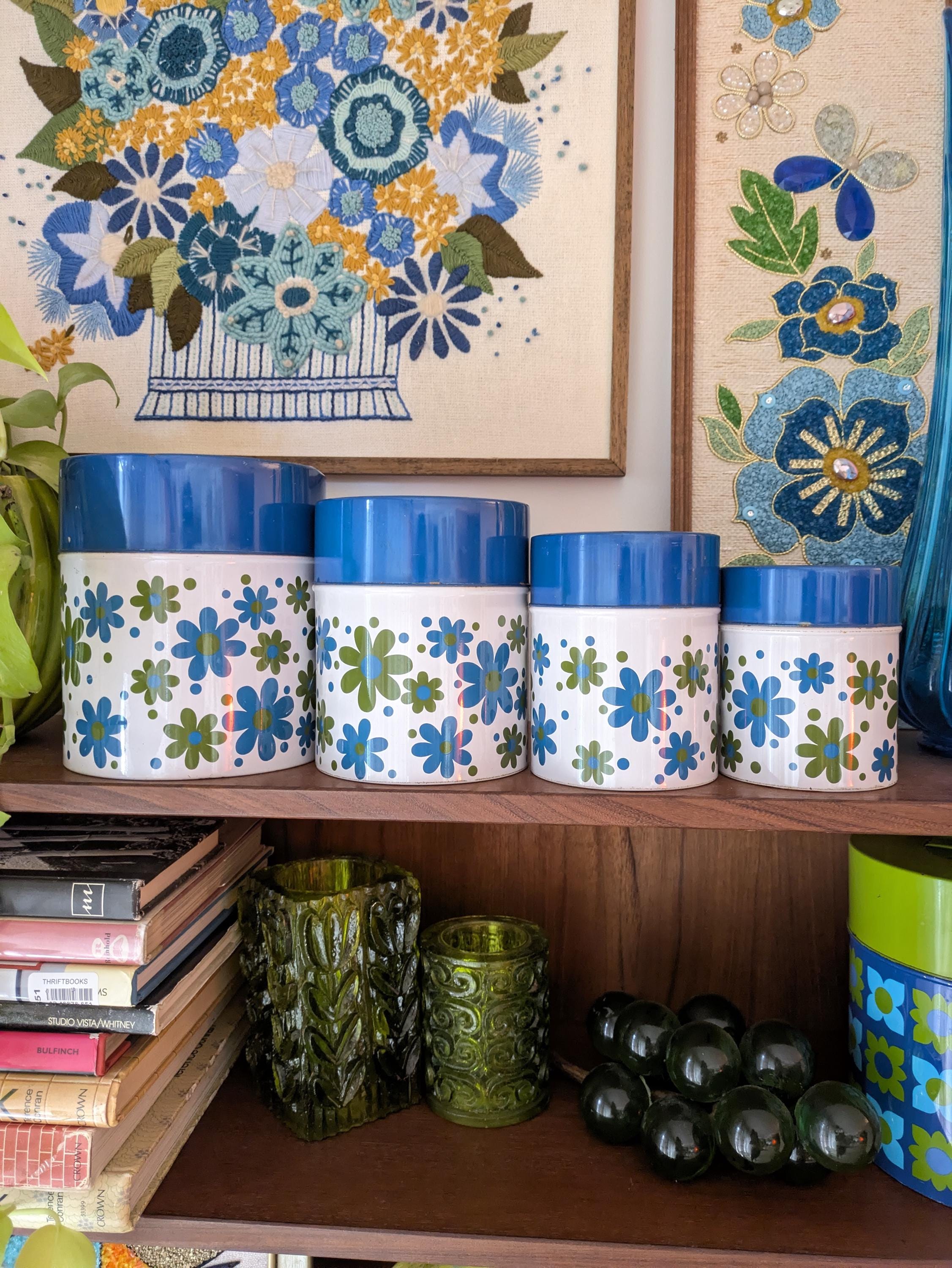 70s Flower Canister - Etsy