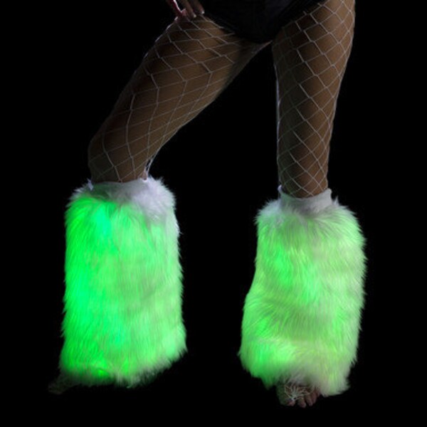 Color Changing Light Up Fur Fluffies---Christmas, Burning Man, Festival Clothing, EDM, Tomorrowworld, Costume, New Years