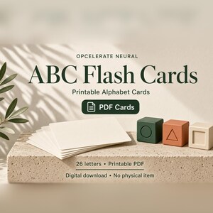 Printable ABC Flash Cards, One Object Per Letter, Instant Download