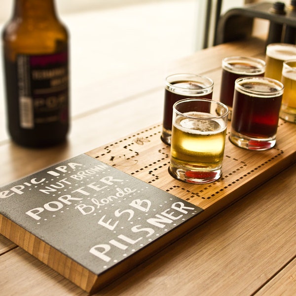 Beer tasting tray, beer flight tray