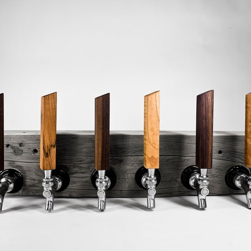 Oak Whiskey Barrel Stave 10 Beer Tap Handle Display Stand Etsy