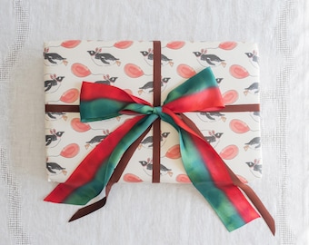 Floating Penguins Gift Wrap | 3 Sheets | Matte Finish | Children's Wrapping Paper